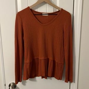 Altar’d state size large orange waffle knit